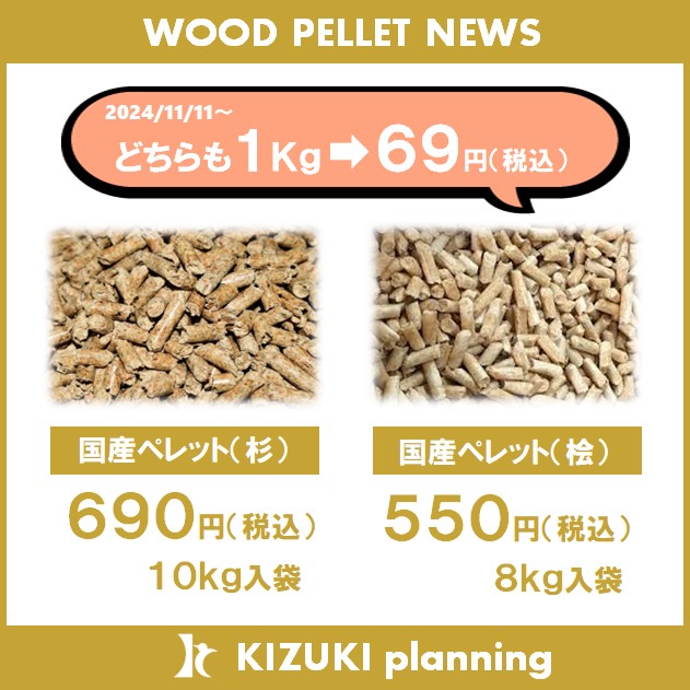 木質ペレット燃料価格改定について